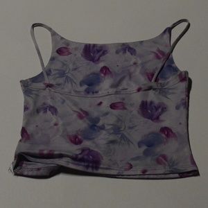 Blue and Dark Red Flower Tank Top